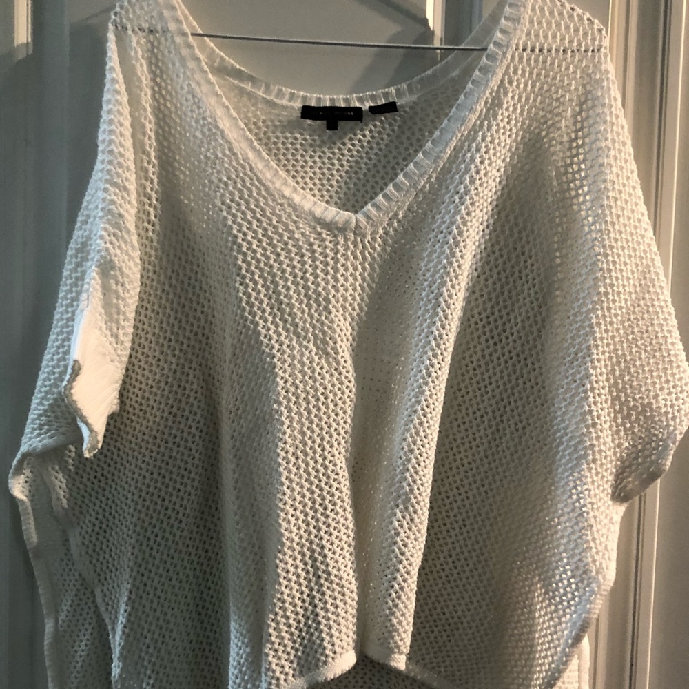 White Knit Poncho Top - Medium